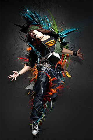 fond d'écran design graphique iphone,conception graphique,danse de rue,illustration,personnage fictif,danse