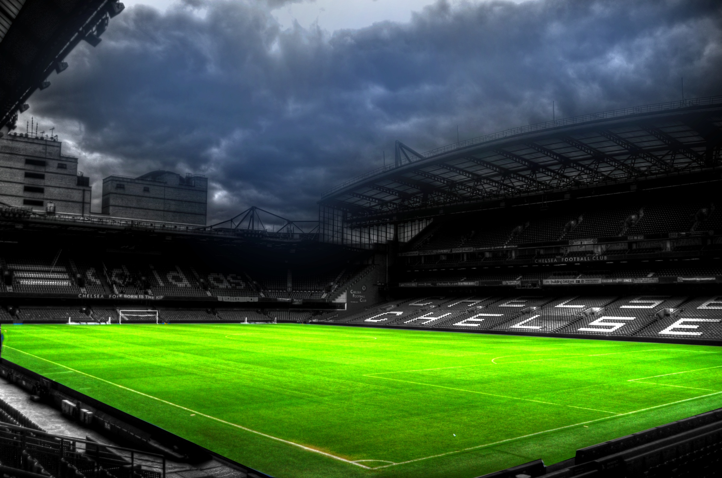 fond d'écran stamford bridge,stade,atmosphère,stade spécifique au football,ciel,herbe