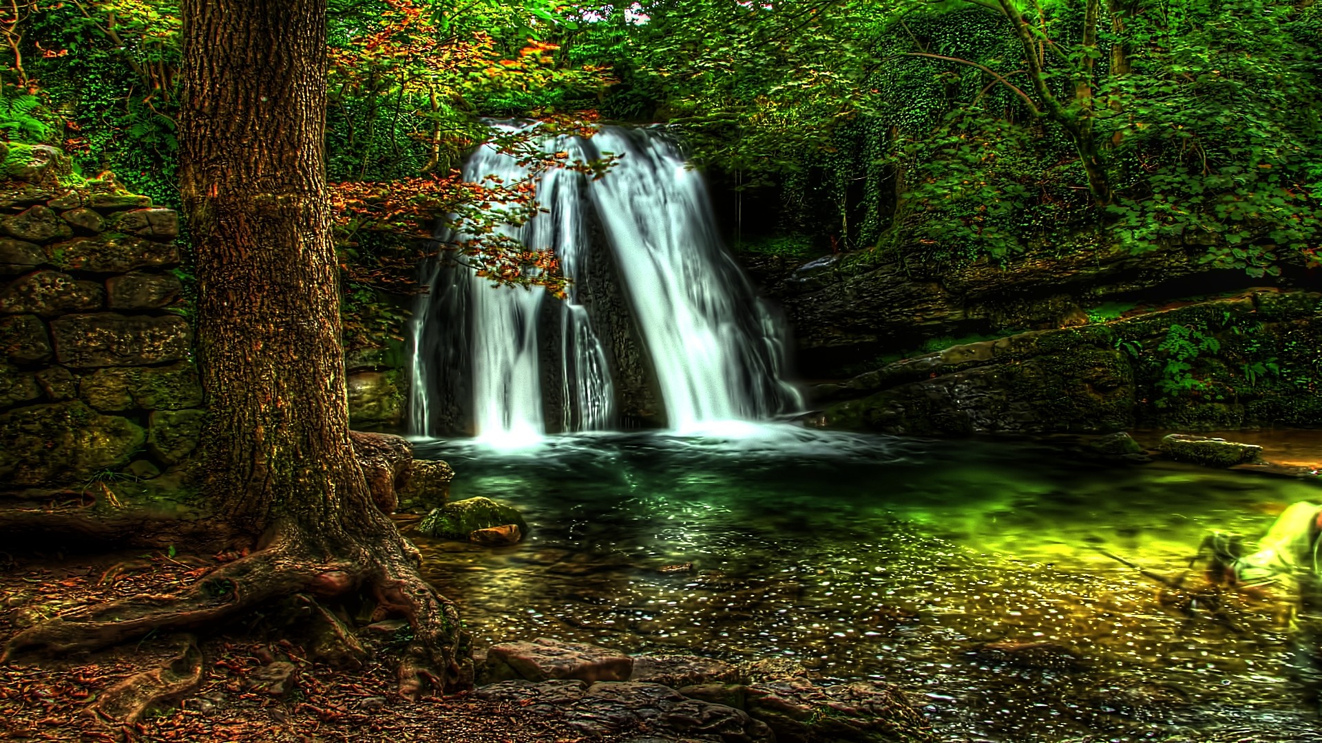 wasserfall live wallpaper hd,wasserfall,natürliche landschaft,gewässer,natur,wasser