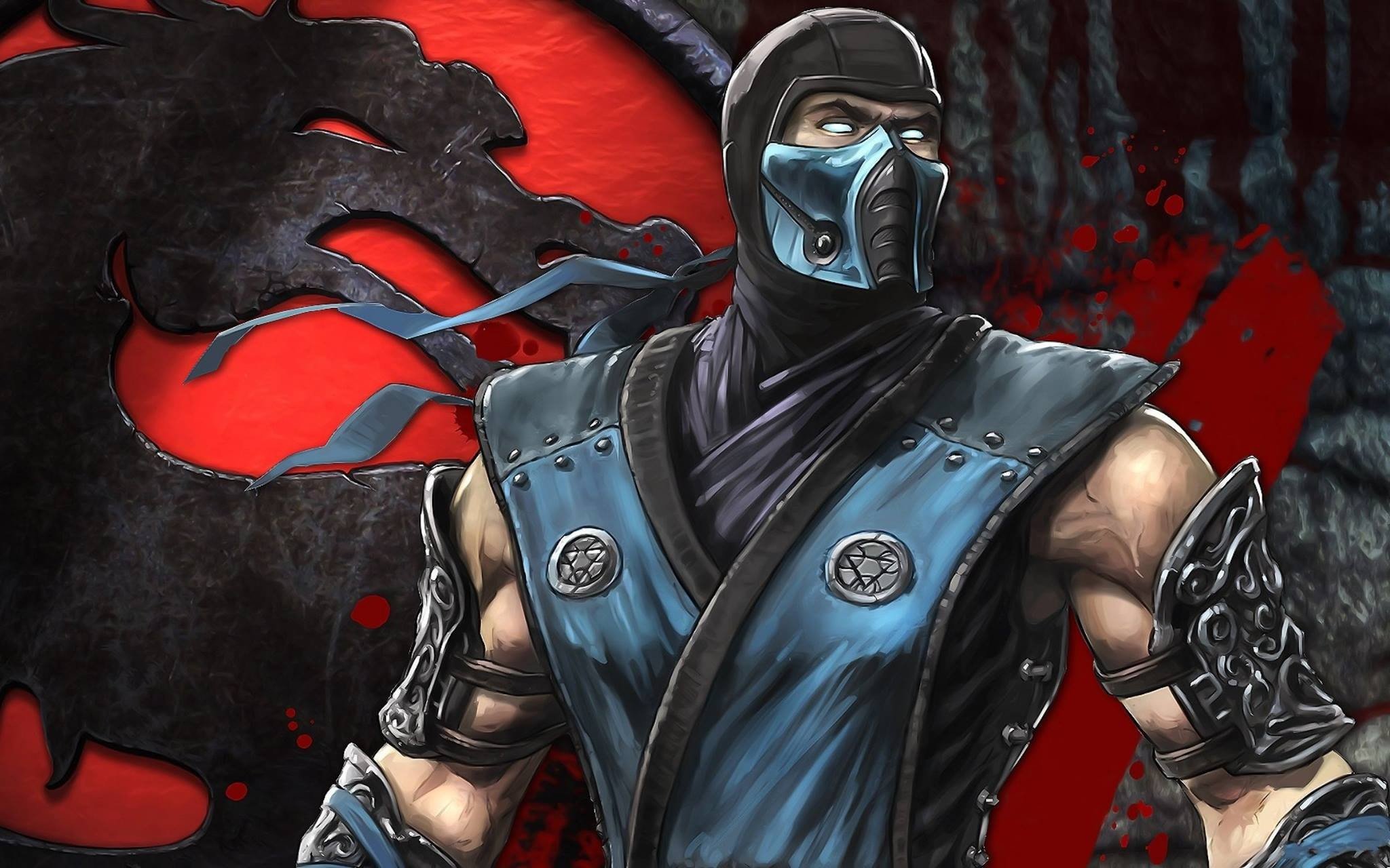 mortal kombat sub zero wallpaper,fictional character,demon,illustration,pc game,supervillain