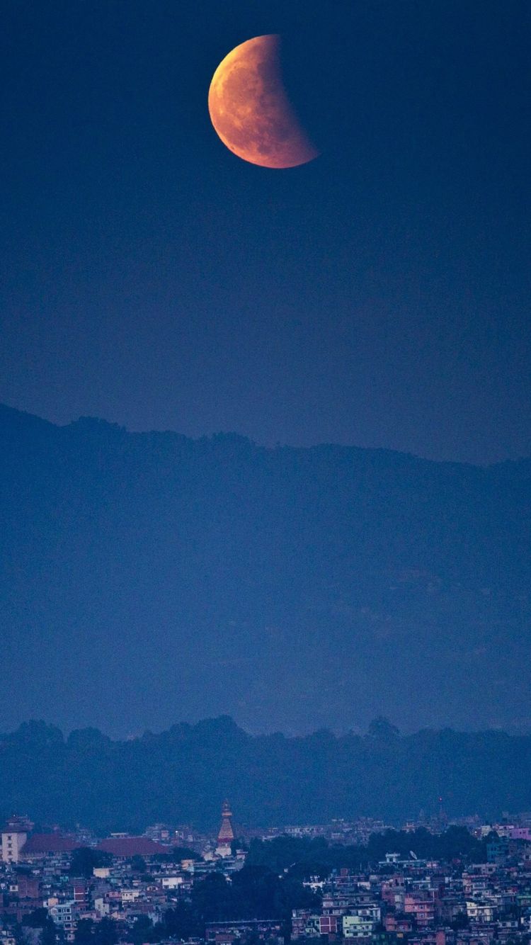 fond d'écran national géographique iphone,lune,ciel,bleu,atmosphère,lumière