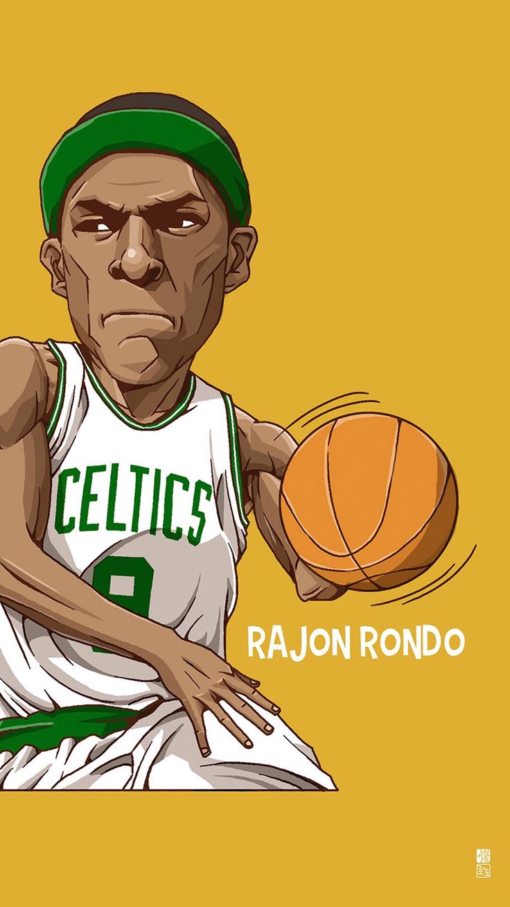 fondo de pantalla de rajon rondo,jugador de baloncesto,baloncesto,baloncesto,dibujos animados,movimientos de baloncesto