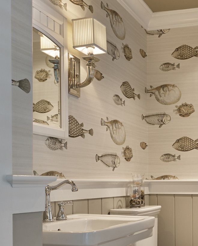 fish wallpaper for bathroom,bathroom,room,wall,property,tile