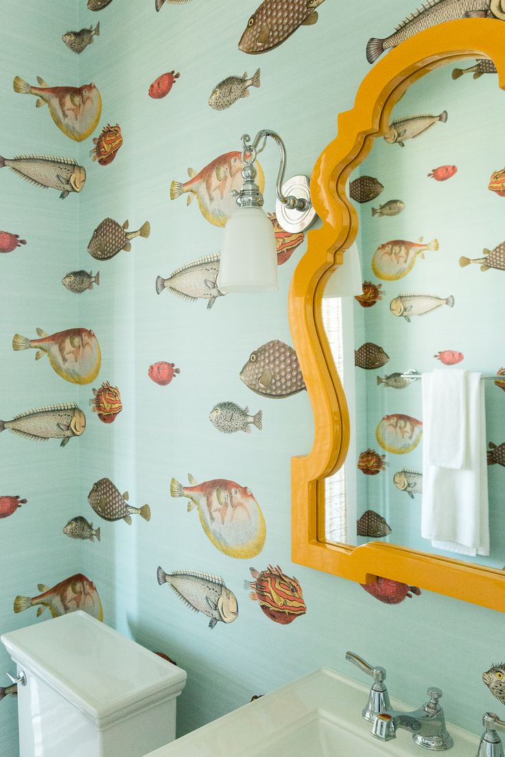 fish wallpaper for bathroom,wall,wallpaper,room,organism,interior design