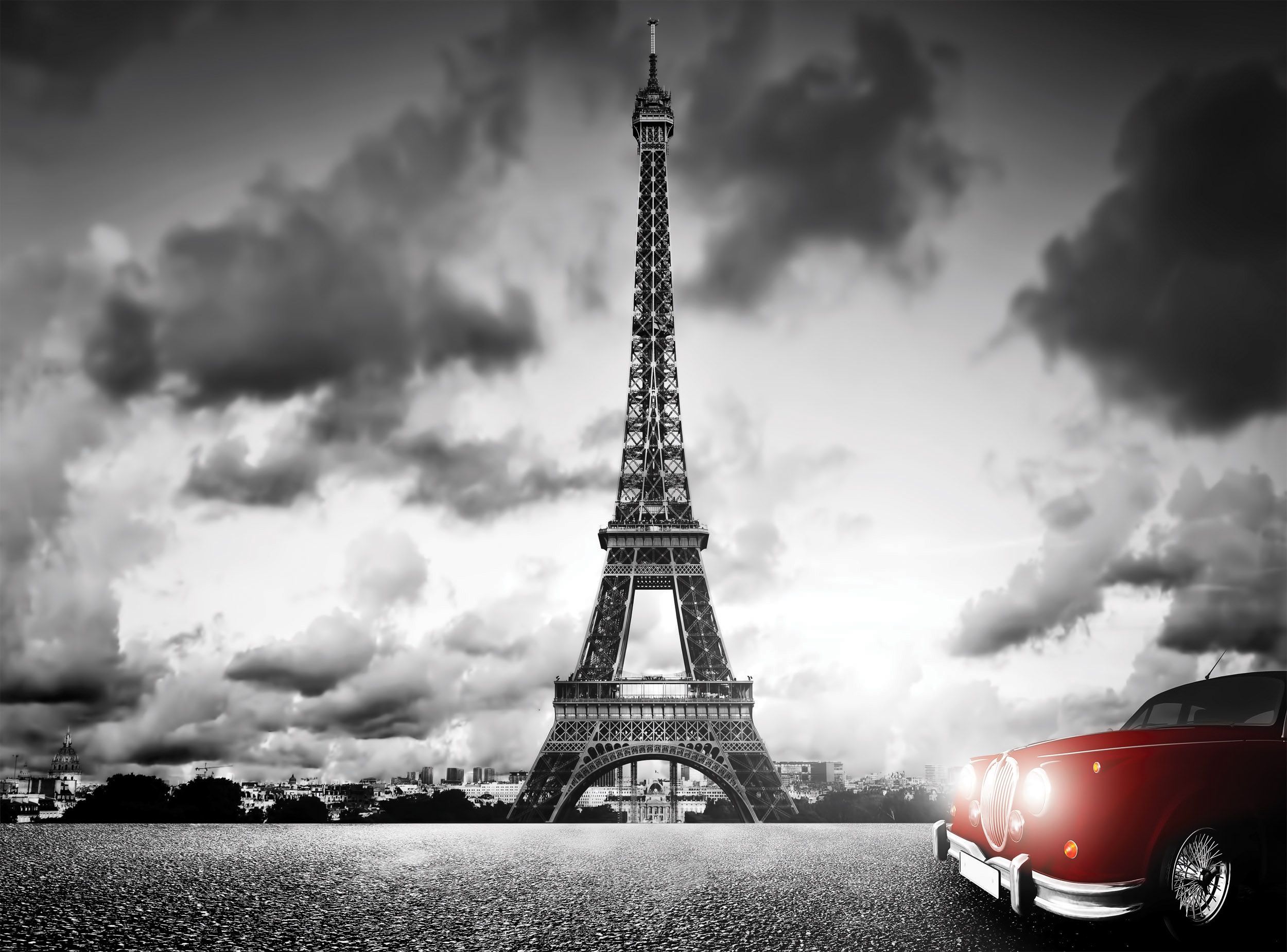 paris wallpaper black and white,sky,vehicle,car,cloud,photography