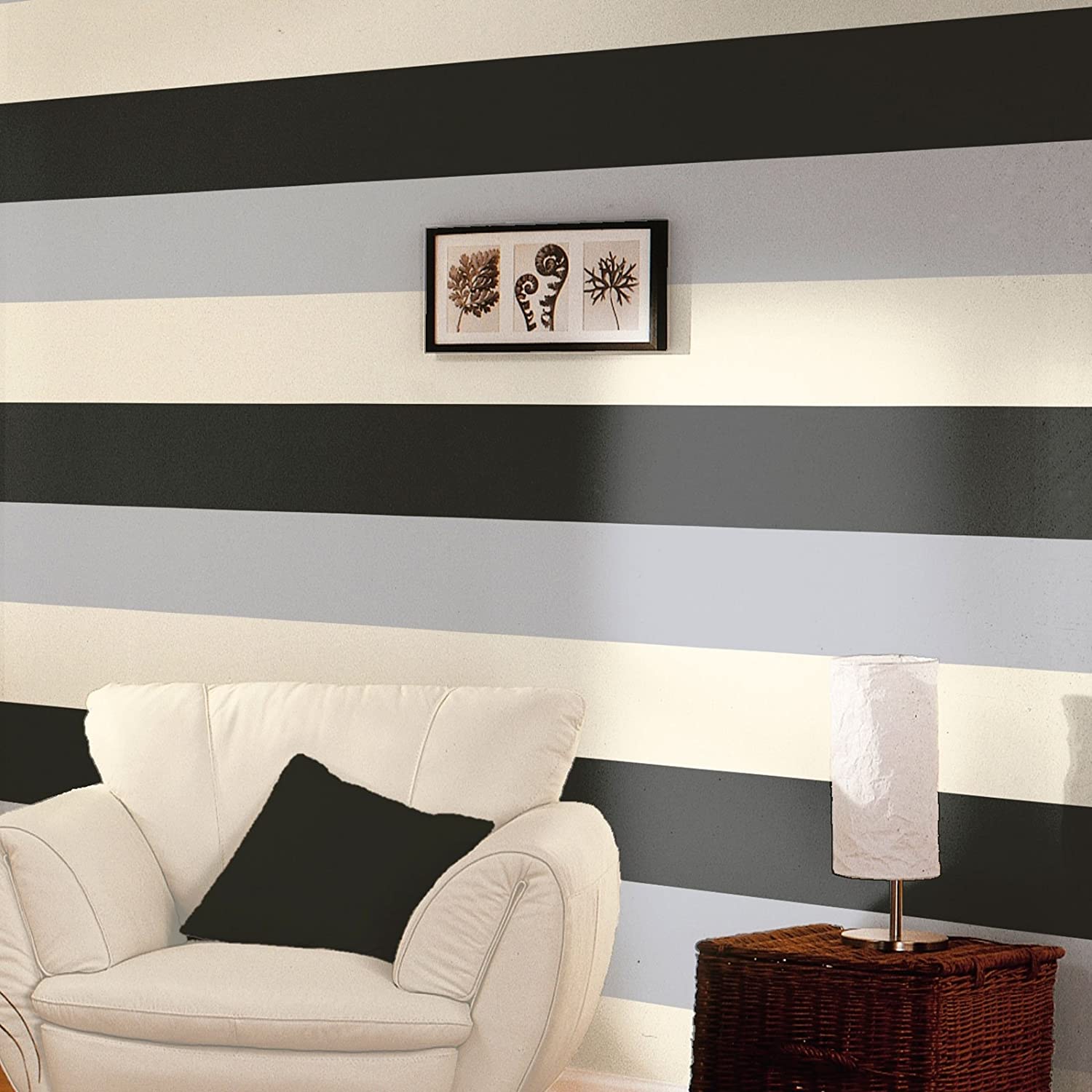 black and cream striped wallpaper,room,living room,interior design,wall
