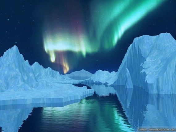 北極の壁紙,氷山,氷,北極海,オーロラ,北極