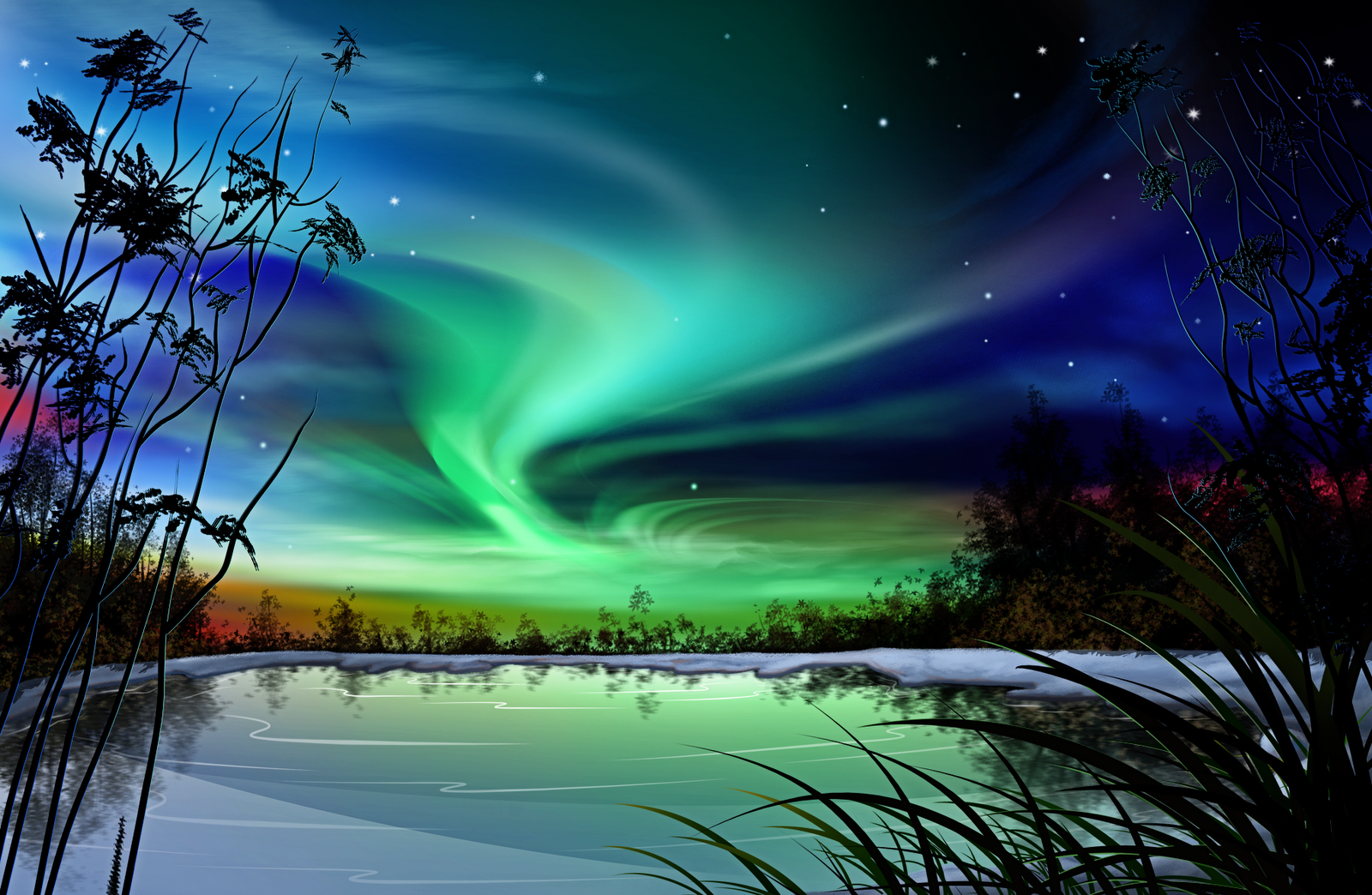 nordlichter leben tapeten,aurora,himmel,natürliche landschaft,natur,landschaft