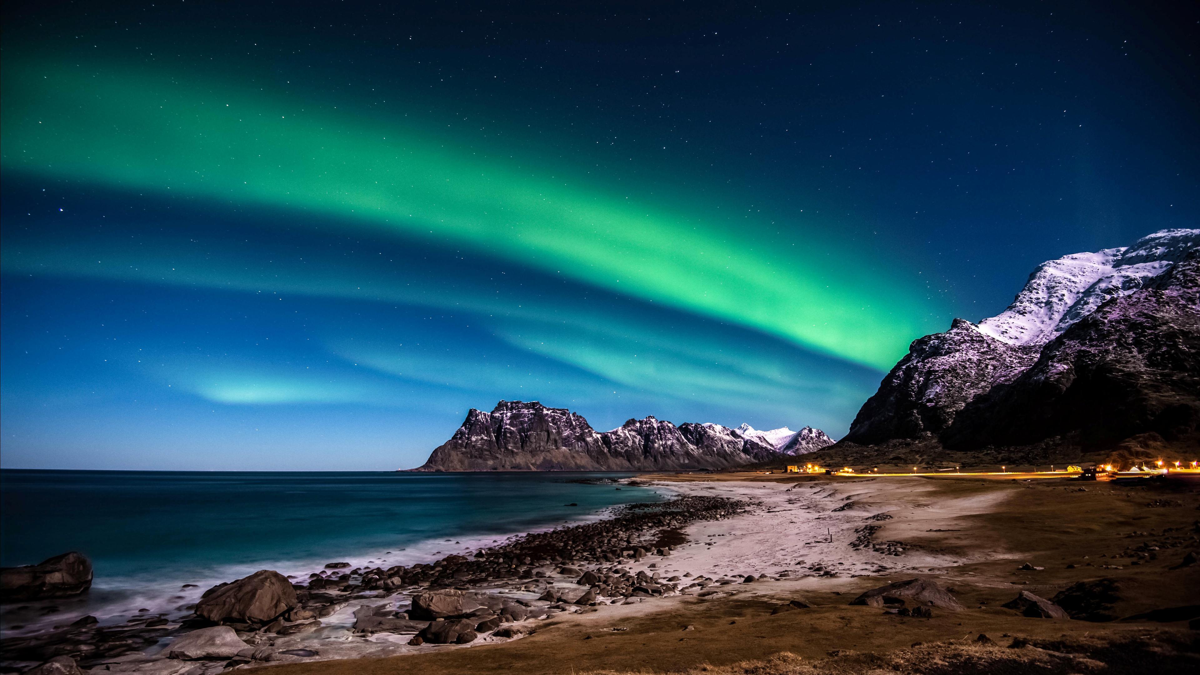 aurora boreale sfondi animati,cielo,natura,paesaggio naturale,aurora,mare