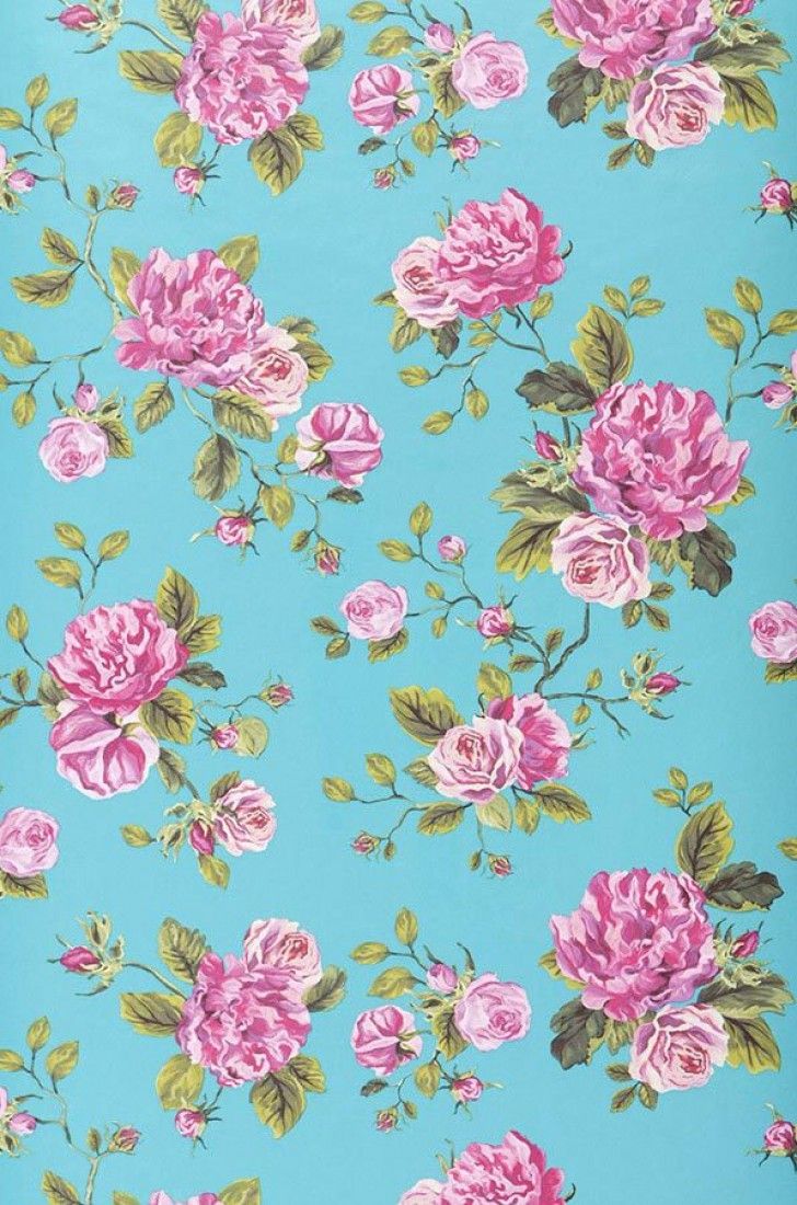 papier peint floral bleu et rose,rose,modèle,aqua,sarcelle,art floral