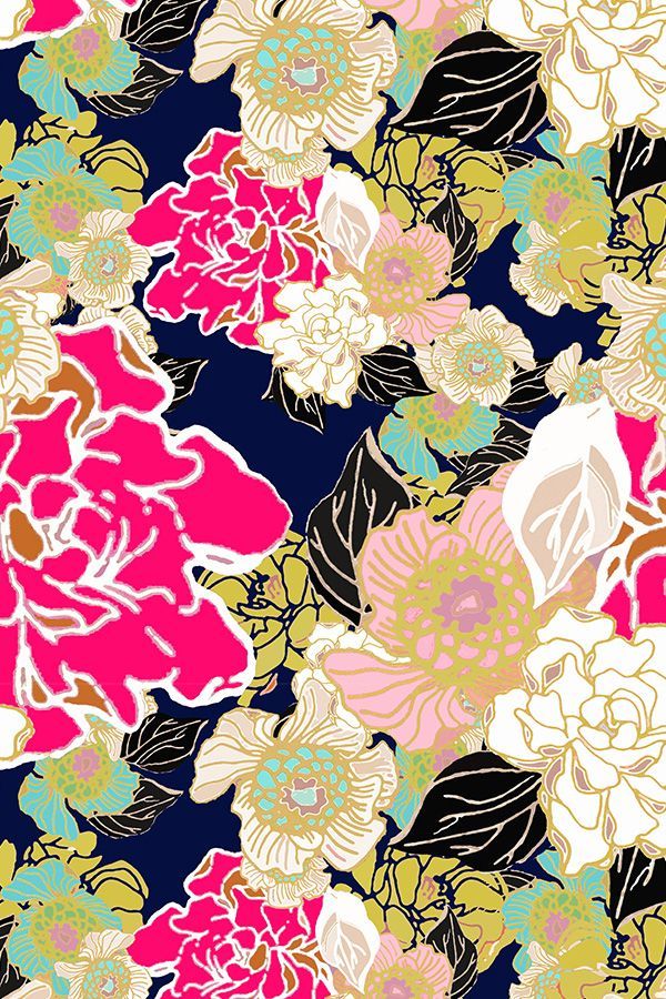 青とピンクの花の壁紙,パターン,花柄,繊維,ピンク,設計