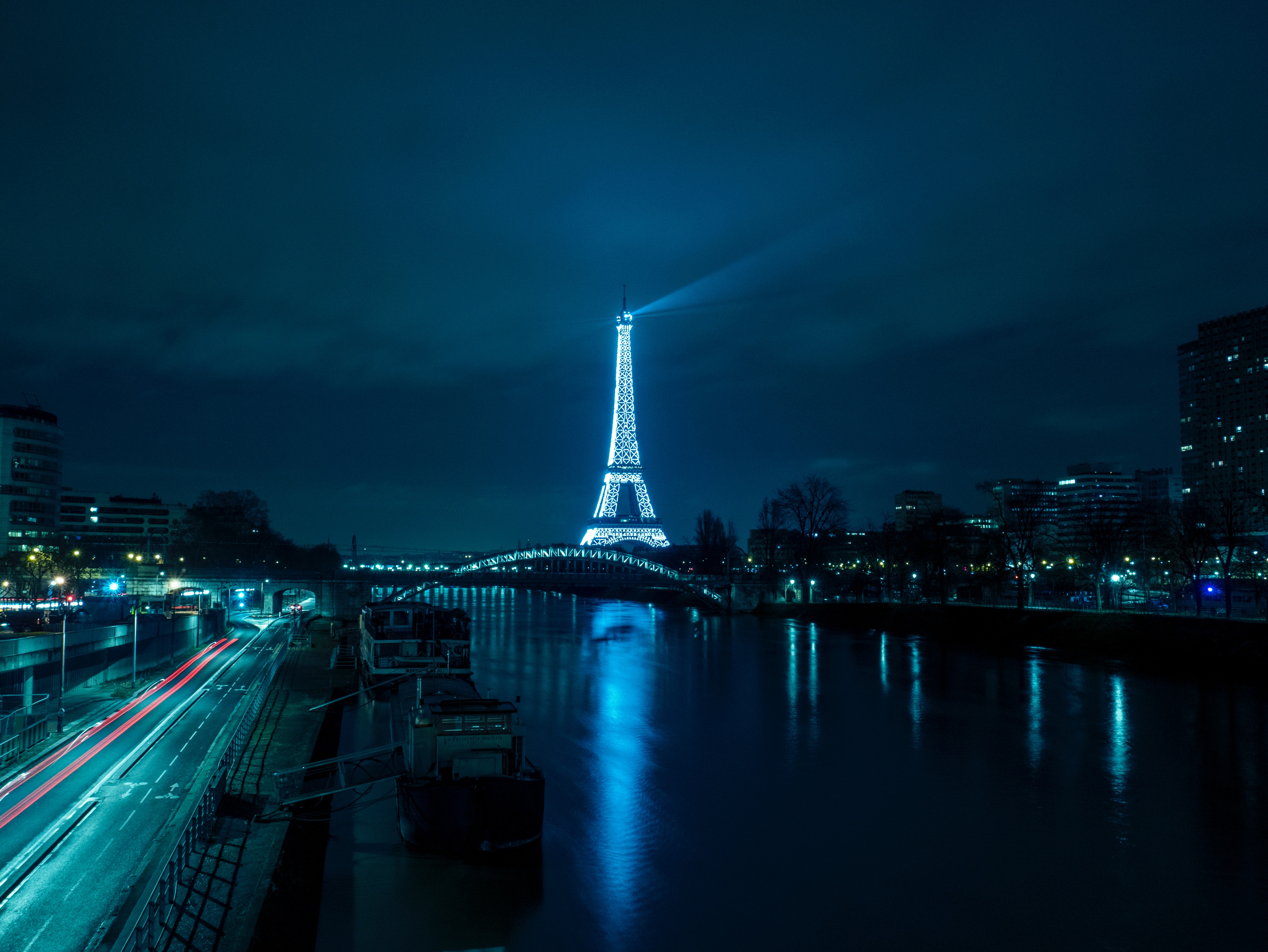 파리 도시 벽지,푸른,하늘,밤,물,수도권