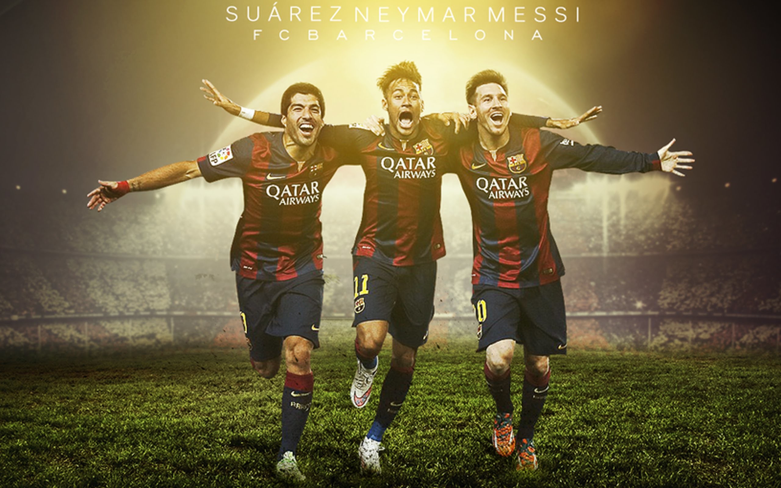 messi neymar suarez wallpaper hd,football player,women's football,team,soccer player,soccer