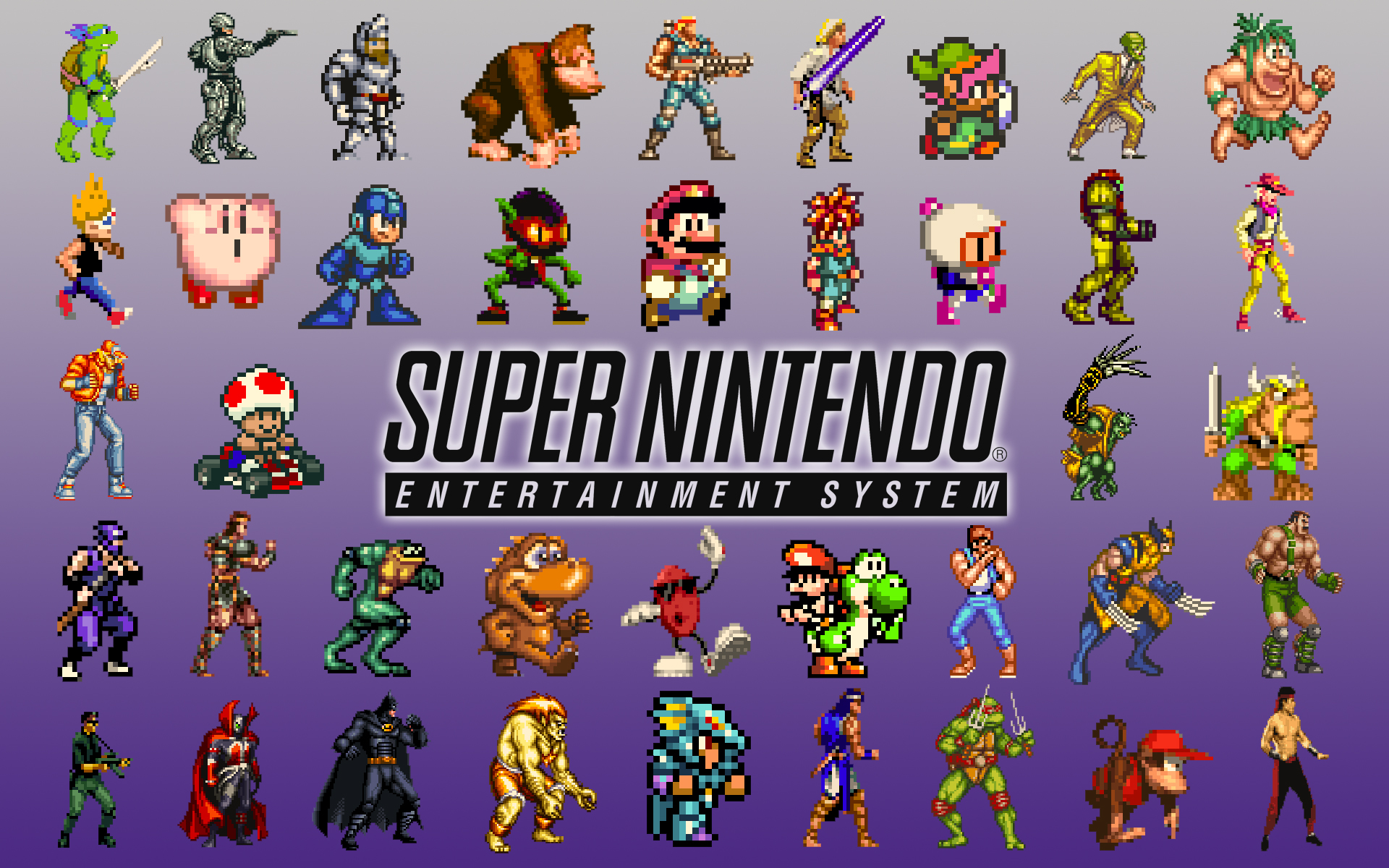 super nintendo wallpaper,fictional character,games,action figure,team,animation