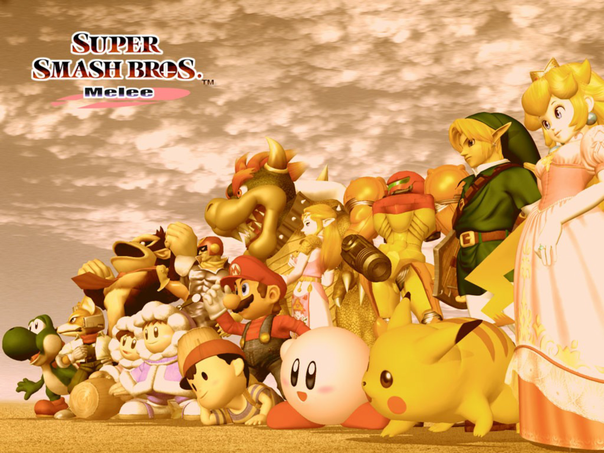 super smash bros melee wallpaper,cartoon,animated cartoon,animation,font