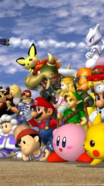 super smash bros melee wallpaper,animated cartoon,cartoon,animation,fictional character,toy