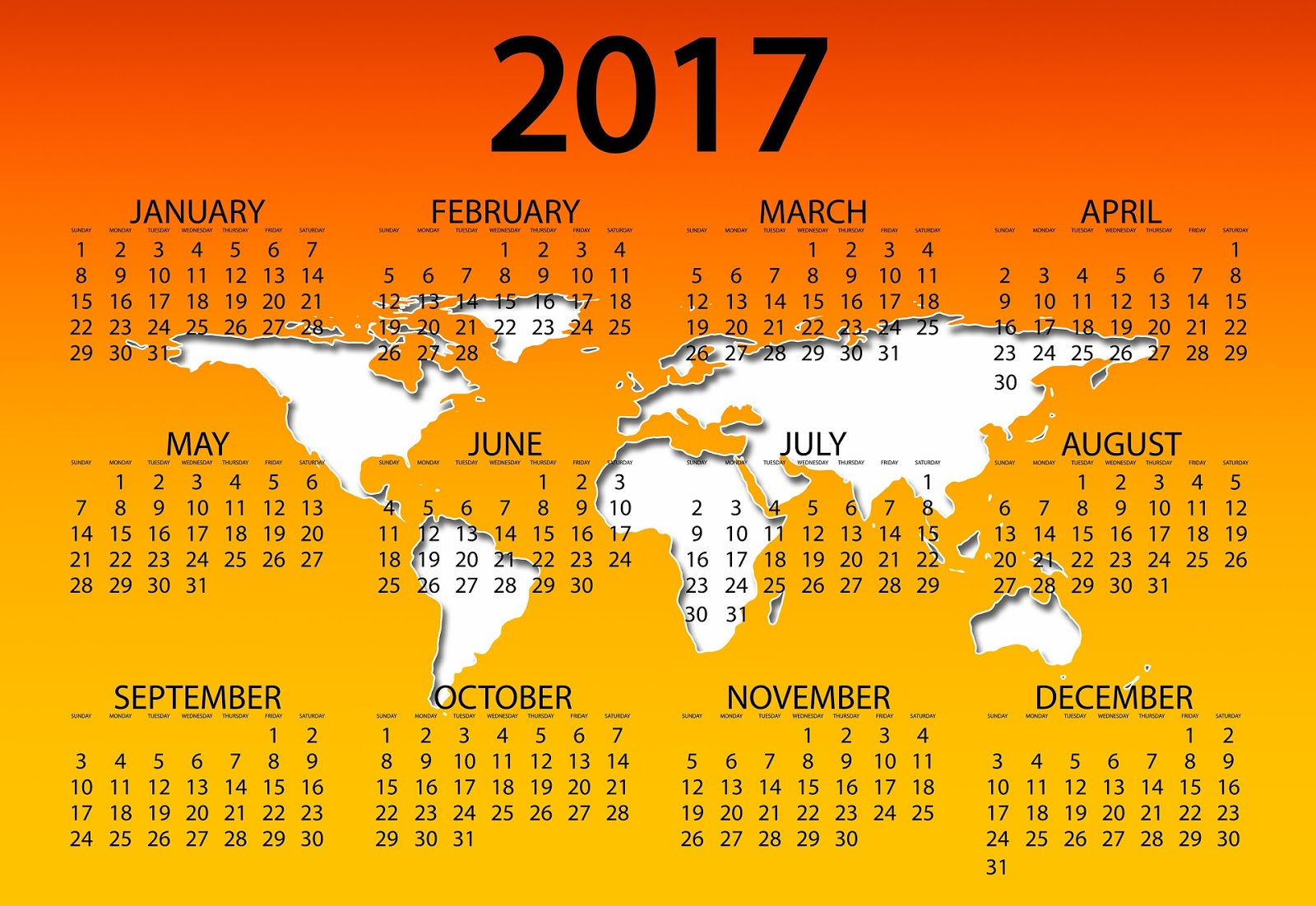 2017カレンダー壁紙,カレンダー,テキスト,フォント,図
