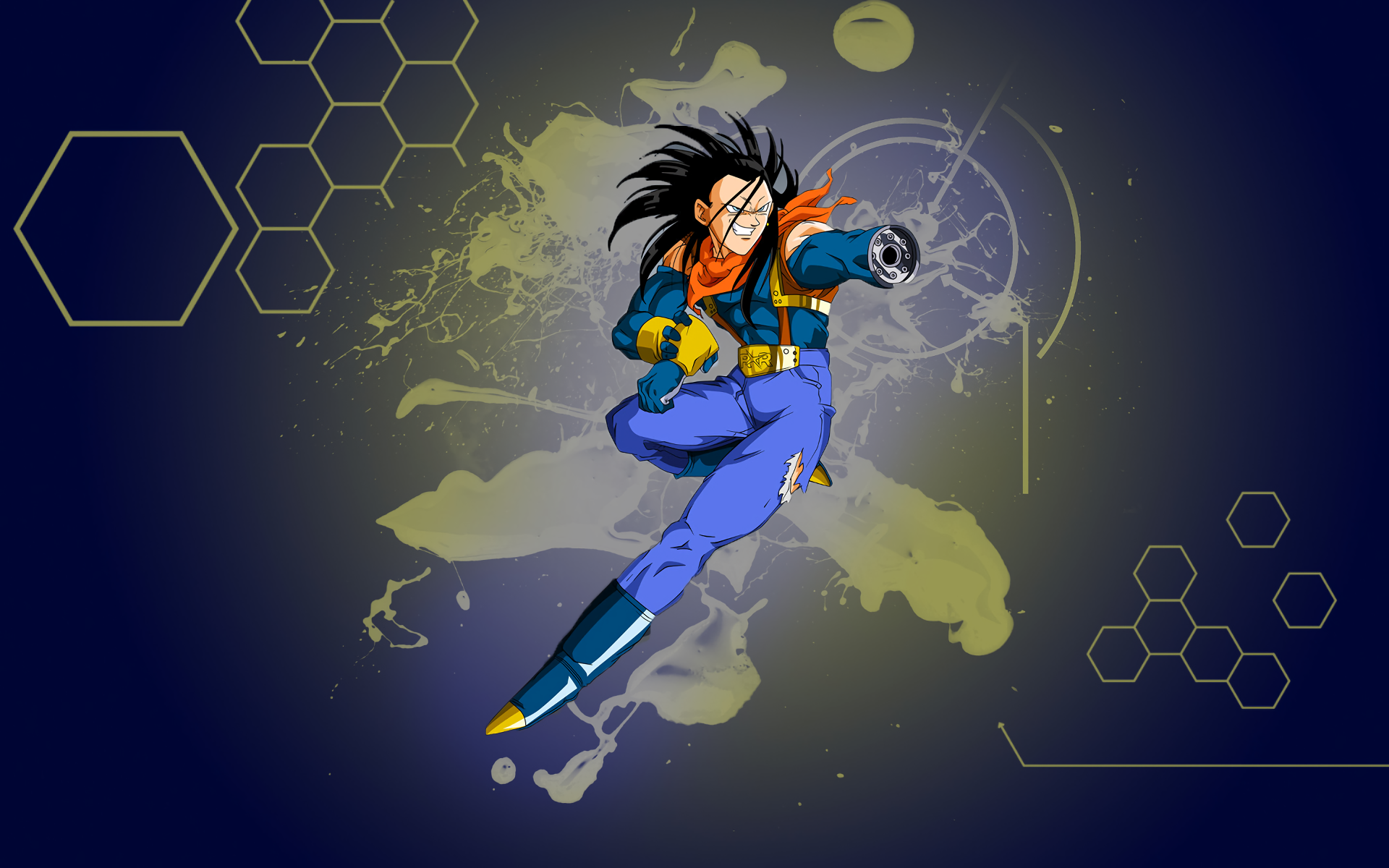 android 17 wallpaper,cartoon,animated cartoon,illustration,anime,graphic design