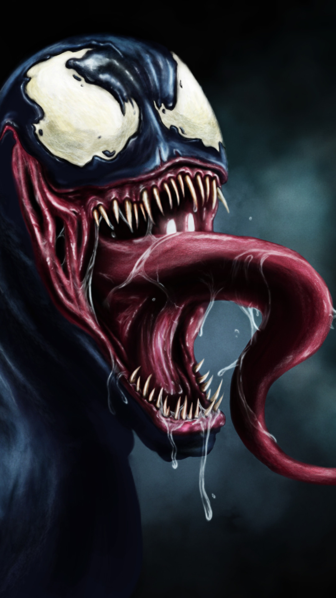agent venom wallpaper,supervillain,fictional character,demon,jaw,mouth