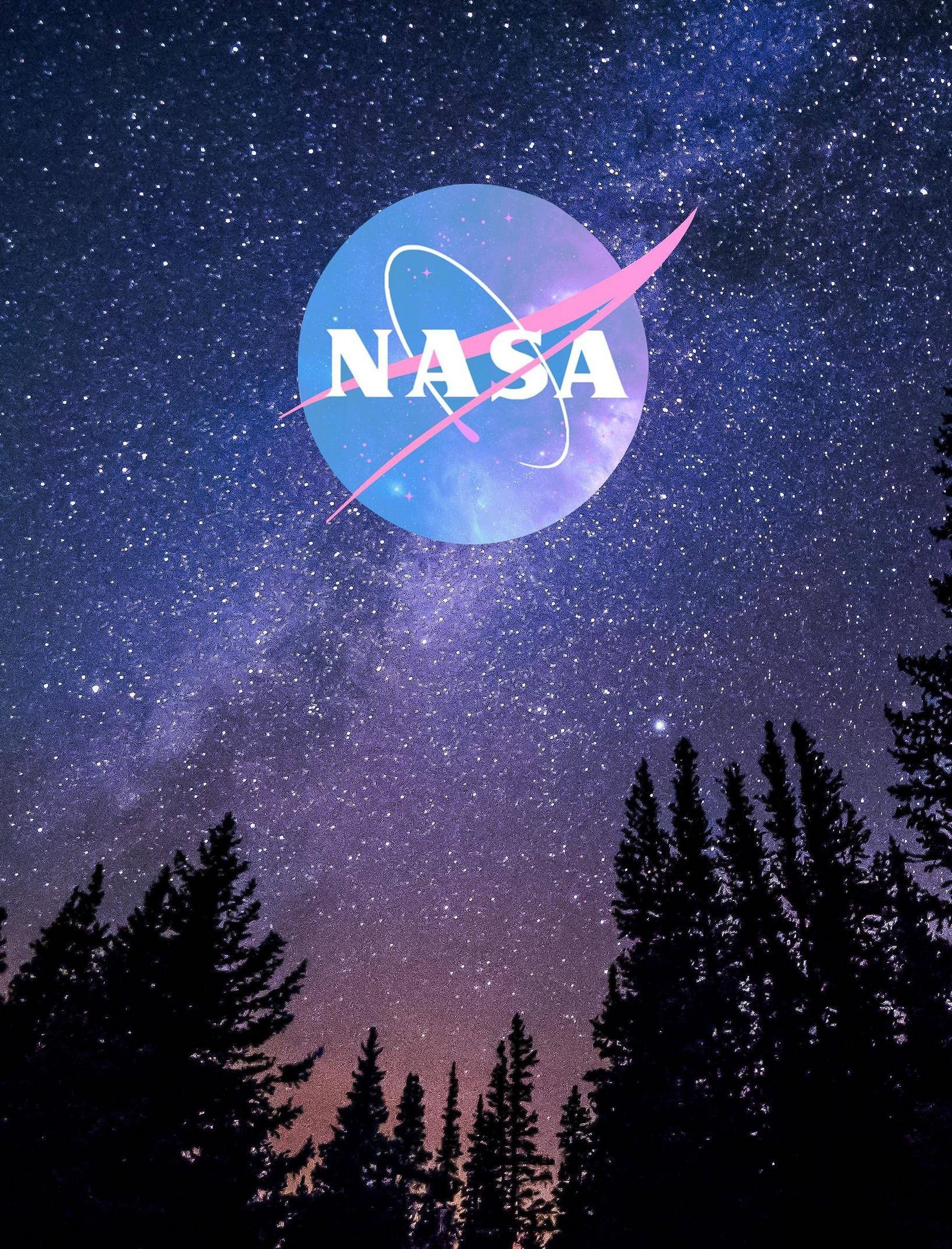 nasa logo wallpaper,sky,atmosphere,astronomical object,night,font