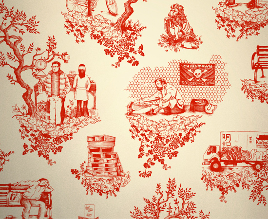 modern toile wallpaper,red,text,wallpaper,font,pattern