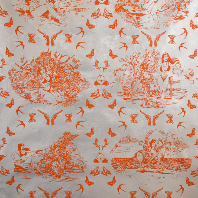 Modern Toile Wallpaper Black And White Toile WallpaperUse