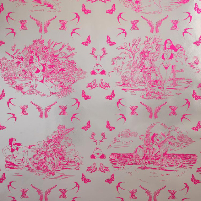 modern toile wallpaper,pink,pattern,magenta,textile,design (280190