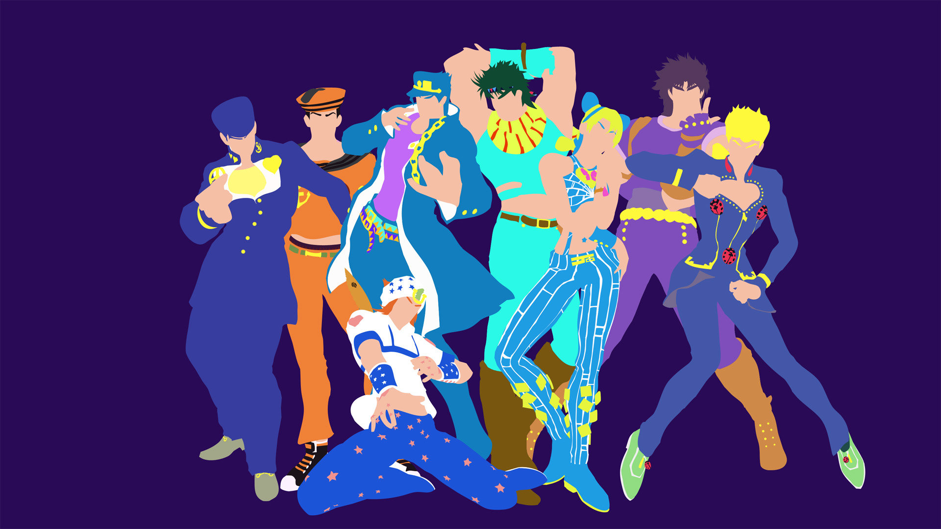 jojos wallpaper,grupo social,bailarín,dibujos animados,musical,baile