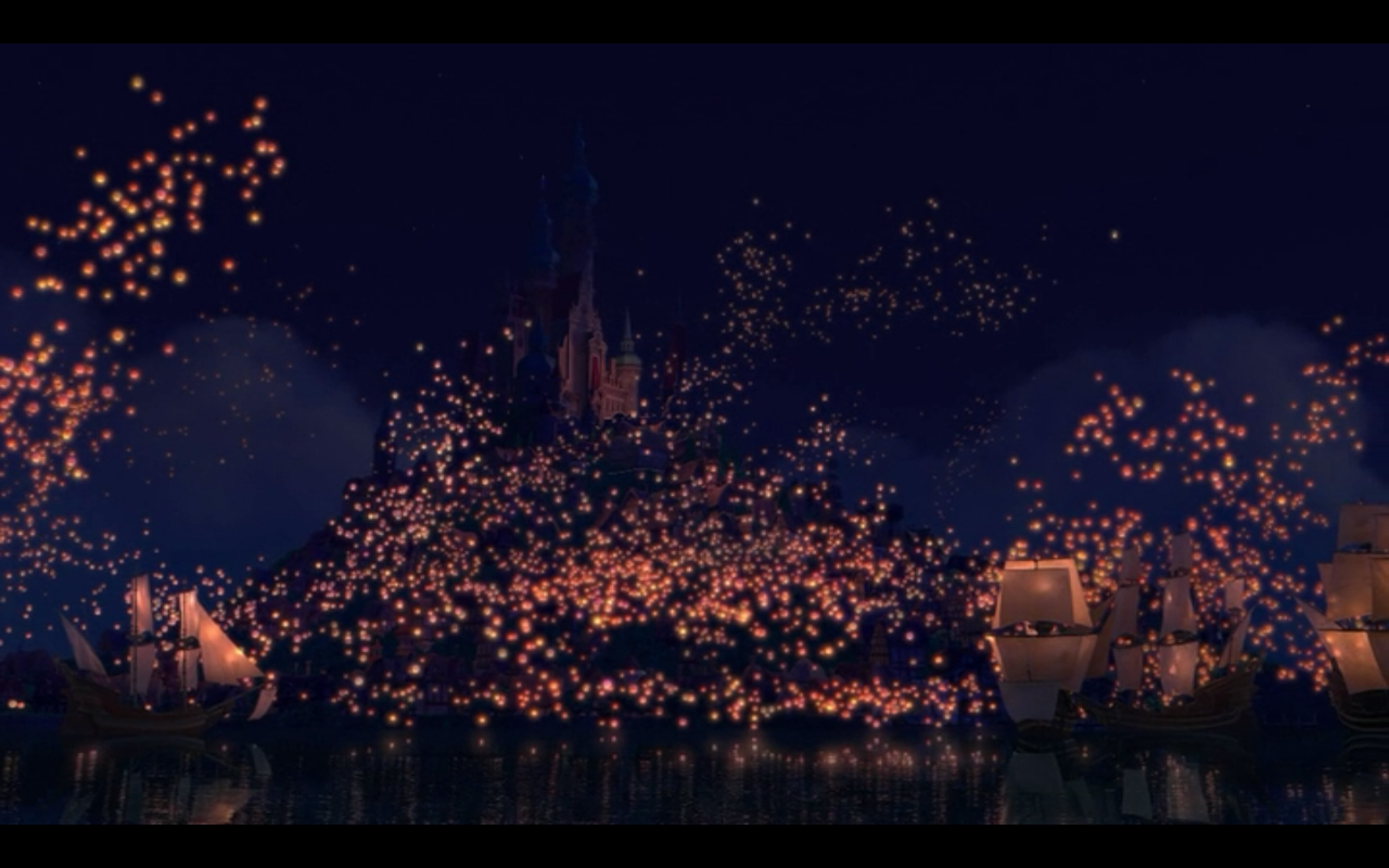 tangled lanterns wallpaper,sky,night,darkness,event,fireworks