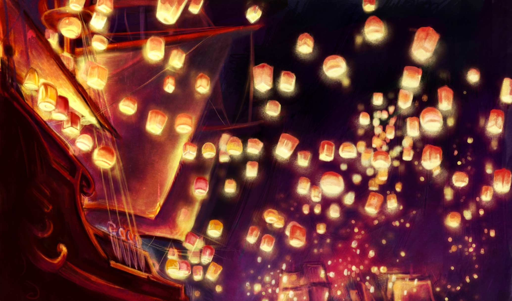 tangled lanterns wallpaper,light,lighting,night,games,circle