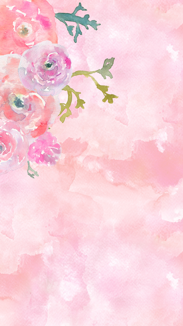 watercolor iphone wallpaper,pink,flower,watercolor paint,plant,petal