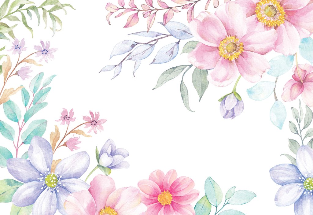 수채화 꽃 무늬 벽지,꽃,분홍,꽃잎,수채화 물감,꽃 무늬 디자인