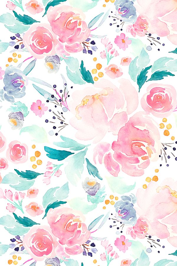 水彩画の花の壁紙,ピンク,パターン,花柄,設計,花