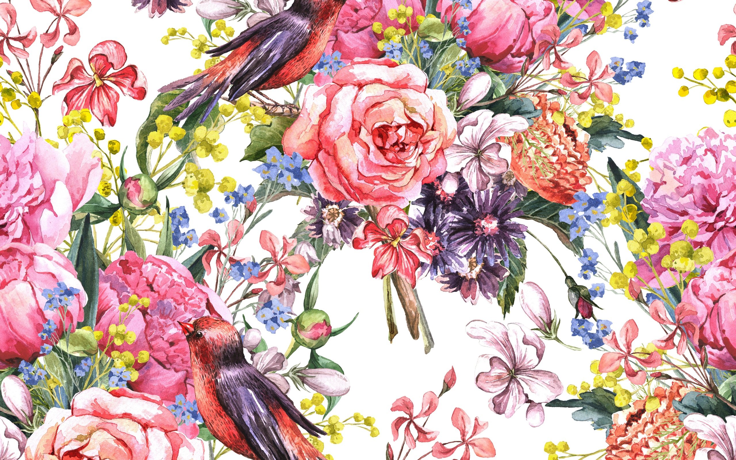 watercolour floral wallpaper,flower,floral design,pink,plant,cut flowers