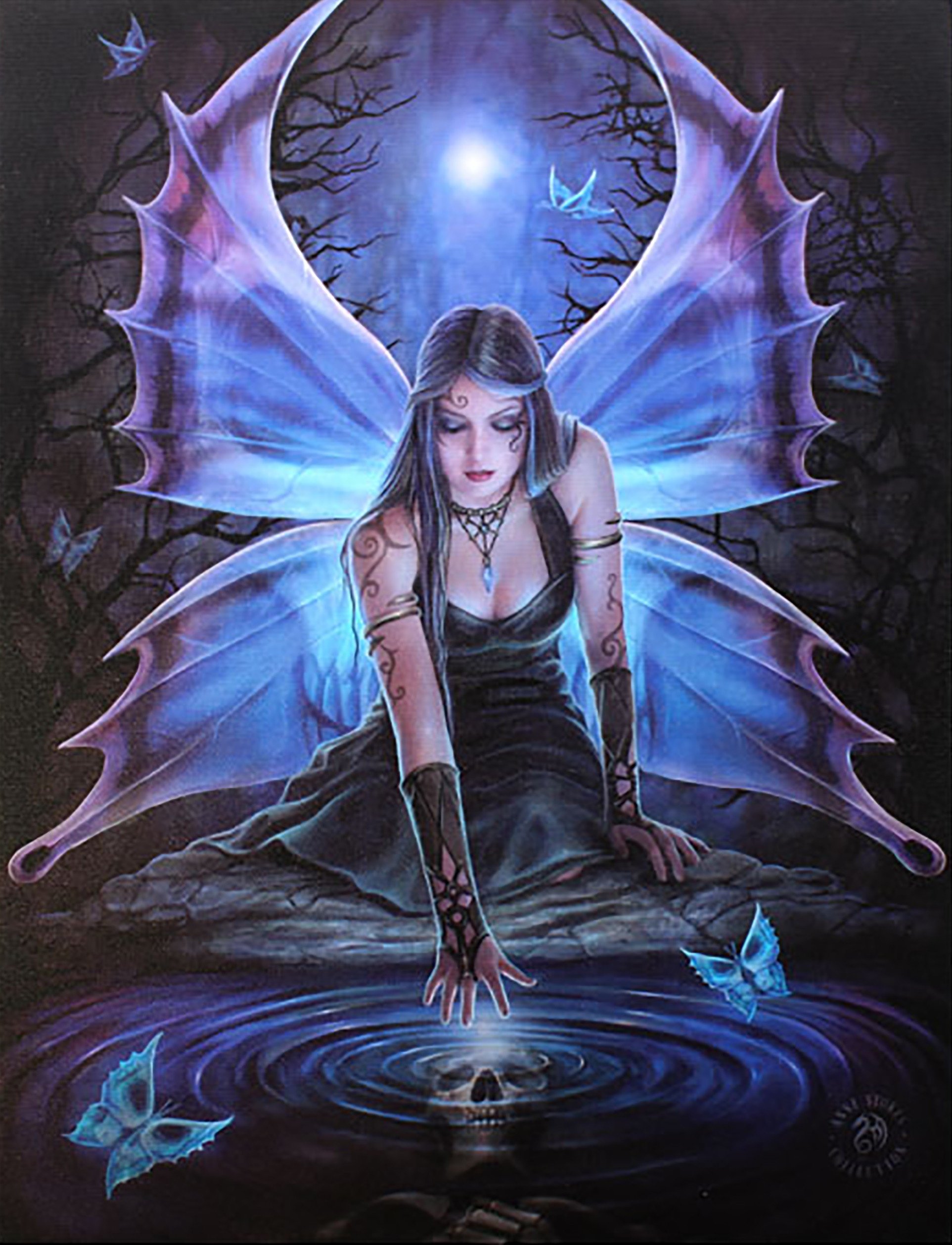 anne stokes fondo de pantalla,cg artwork,personaje de ficción,ángel,oscuridad,criatura mítica