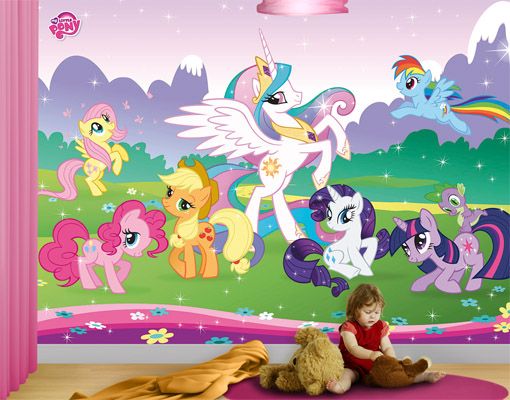 my little pony wallpaper for bedroom,pony,horse,cartoon,room,mane
