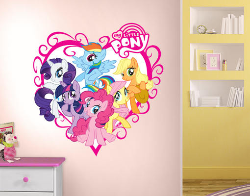 meine kleine pony tapete für schlafzimmer,wandaufkleber,wand,rosa,herz,text