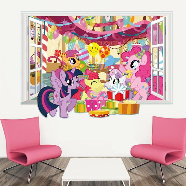 mon petit papier peint poney pour la chambre,rose,chambre,violet,mur,meubles