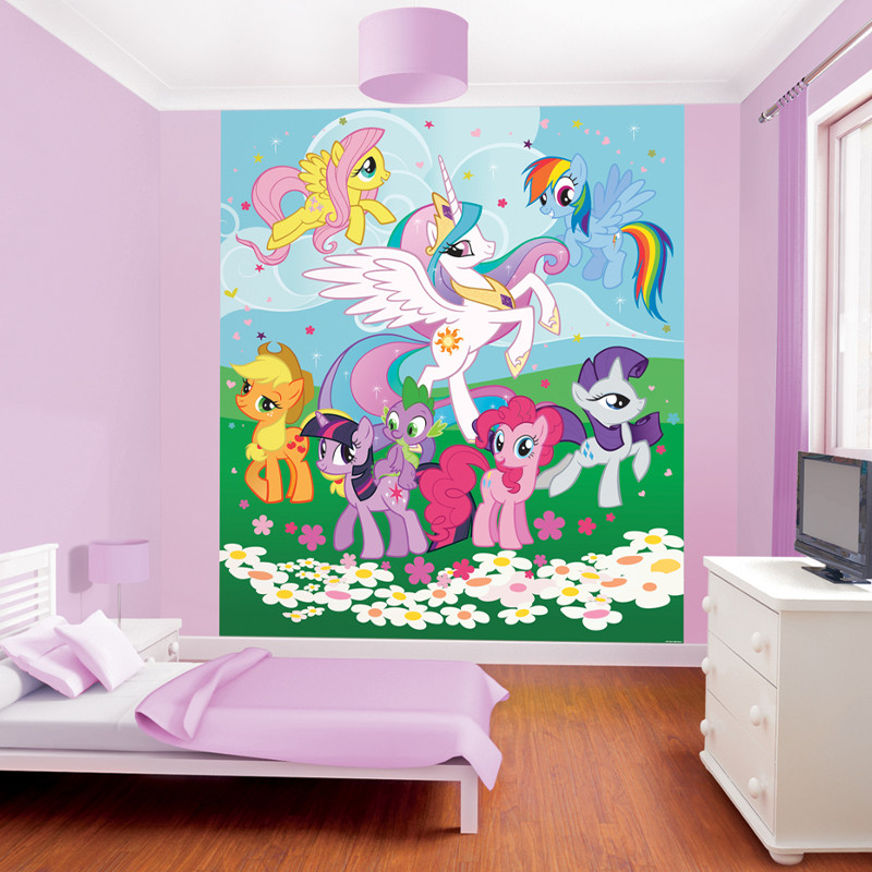 my little pony wallpaper for bedroom,room,wall,wall sticker,furniture,wallpaper