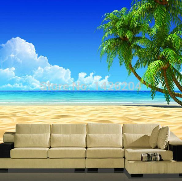 fondo de pantalla de playa 3d,paisaje natural,naturaleza,cielo,mural,pared
