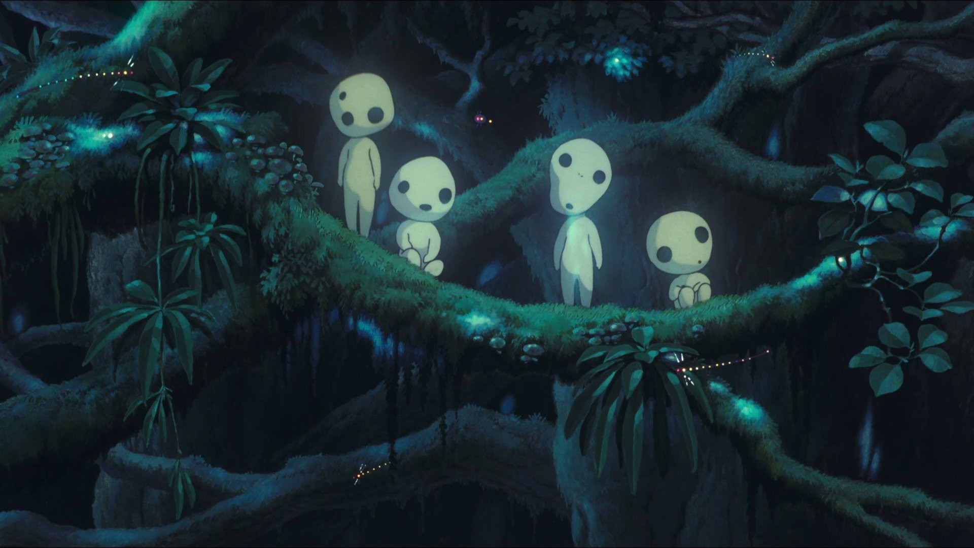 fondo de pantalla prinzessin mononoke,ficción,oscuridad,ilustración,fantasma,árbol
