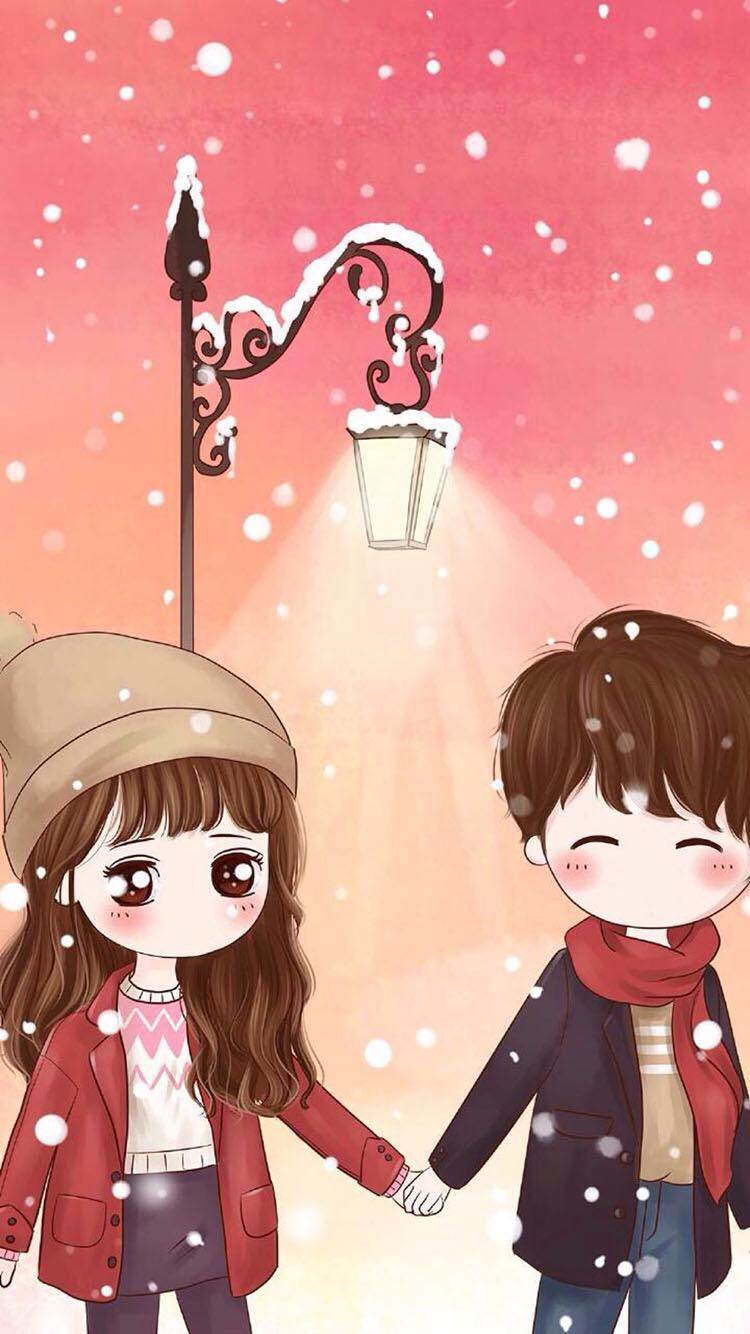cute animated couple hd wallpapers,cartoon,anime,illustration,hime cut,brown hair