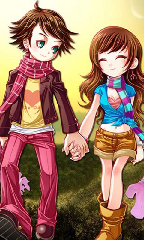 cute animated couple hd wallpapers,cartoon,anime,brown hair,fictional character,illustration