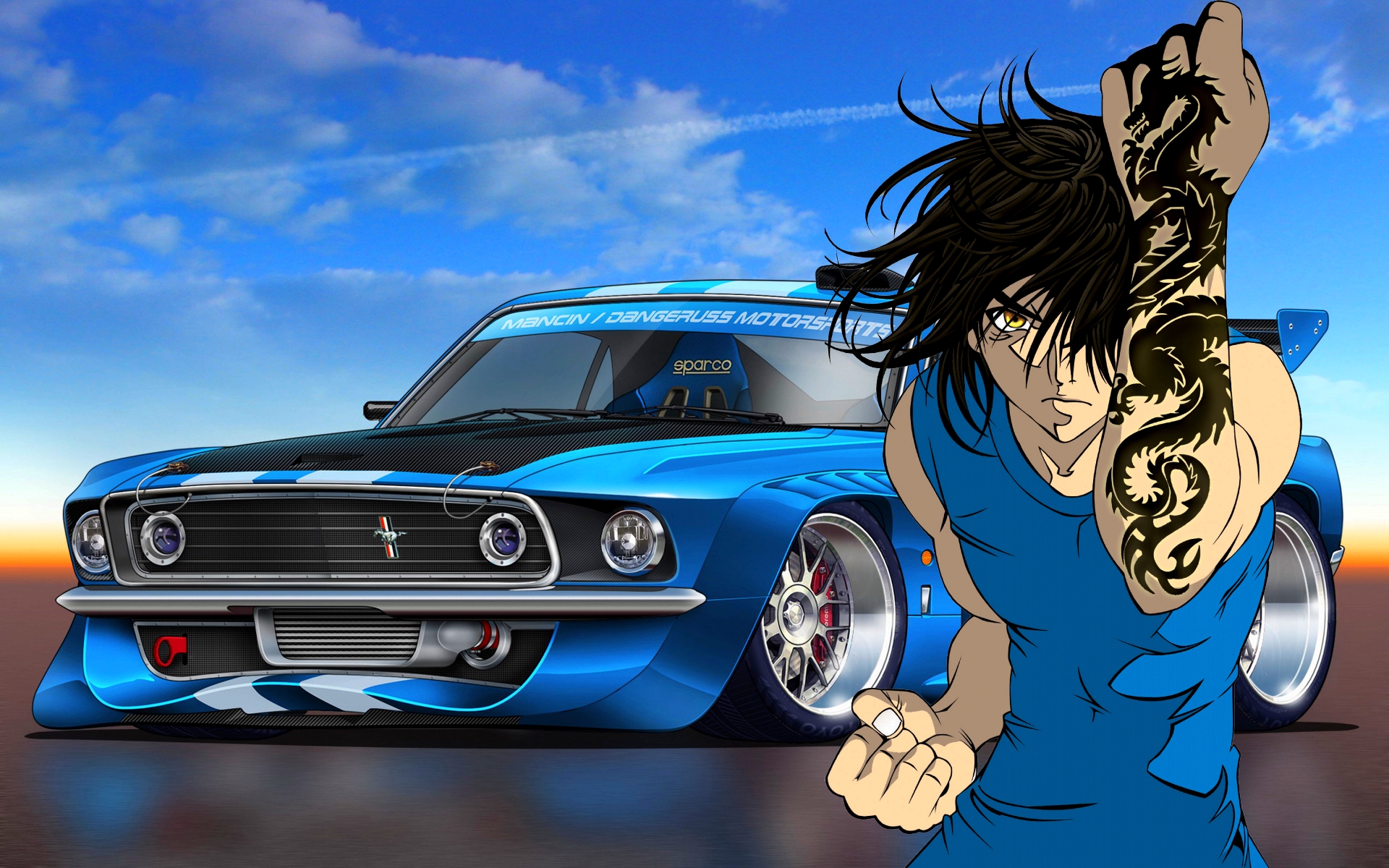 anime auto wallpaper,landfahrzeug,fahrzeug,auto,muscle car,klassisches auto