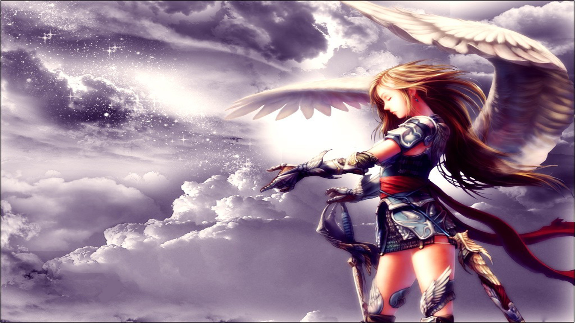 anime angel wallpaper,cg artwork,cielo,personaje de ficción,juegos,anime