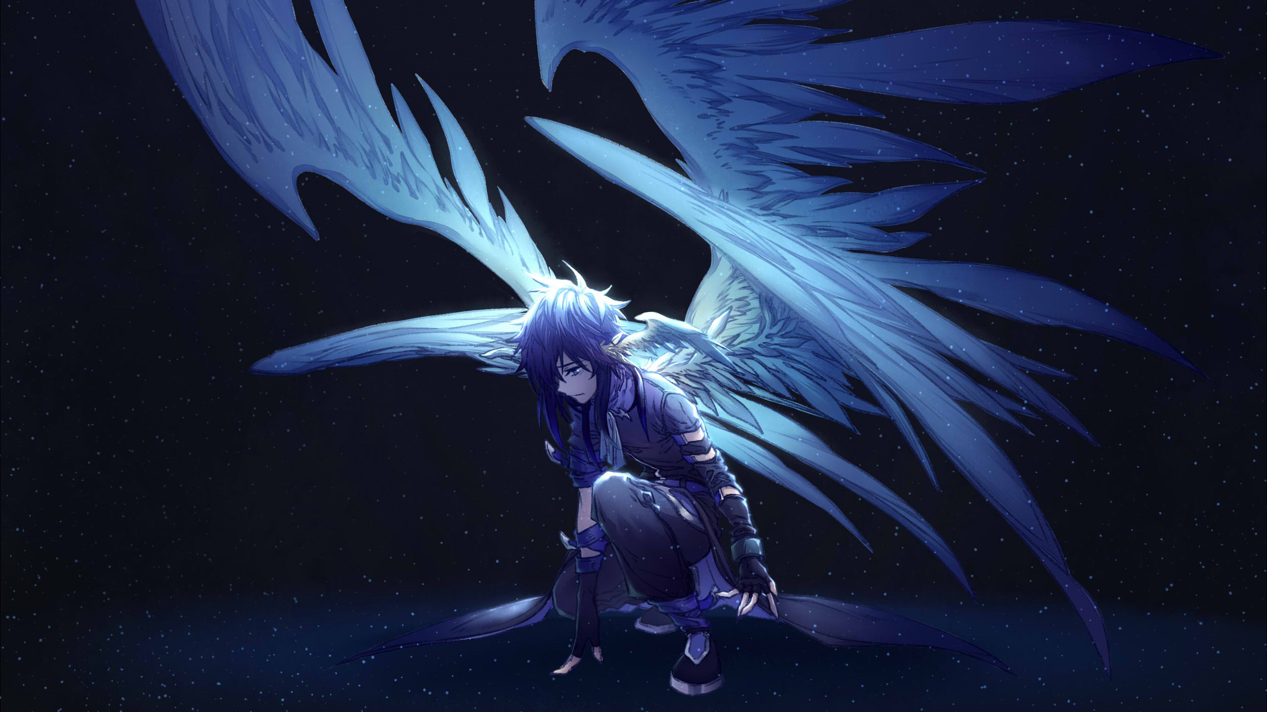 anime angel wallpaper,cg artwork,wing,fictional character,anime,graphic design