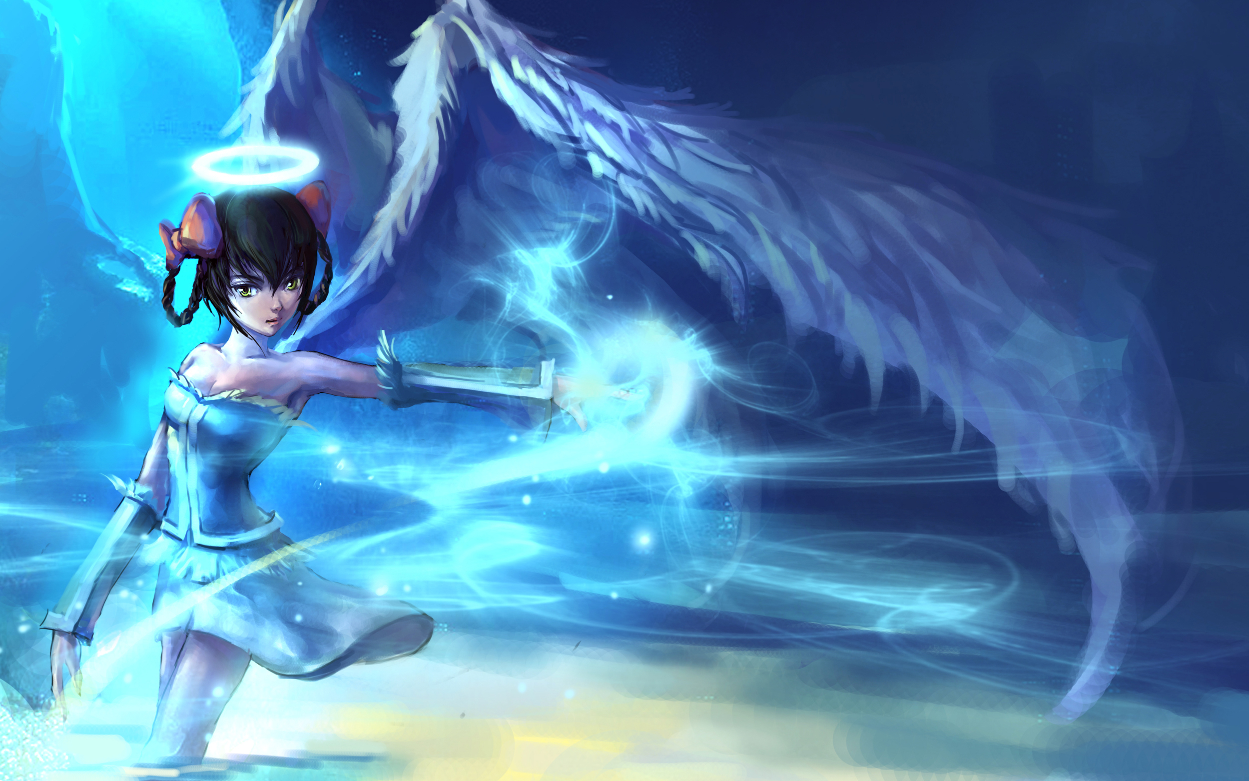 anime angel wallpaper,cg artwork,anime,fictional character,sword,games