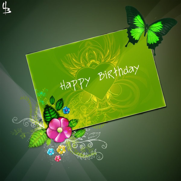 happy birthday wallpaper images,green,butterfly,graphic design,illustration,leaf