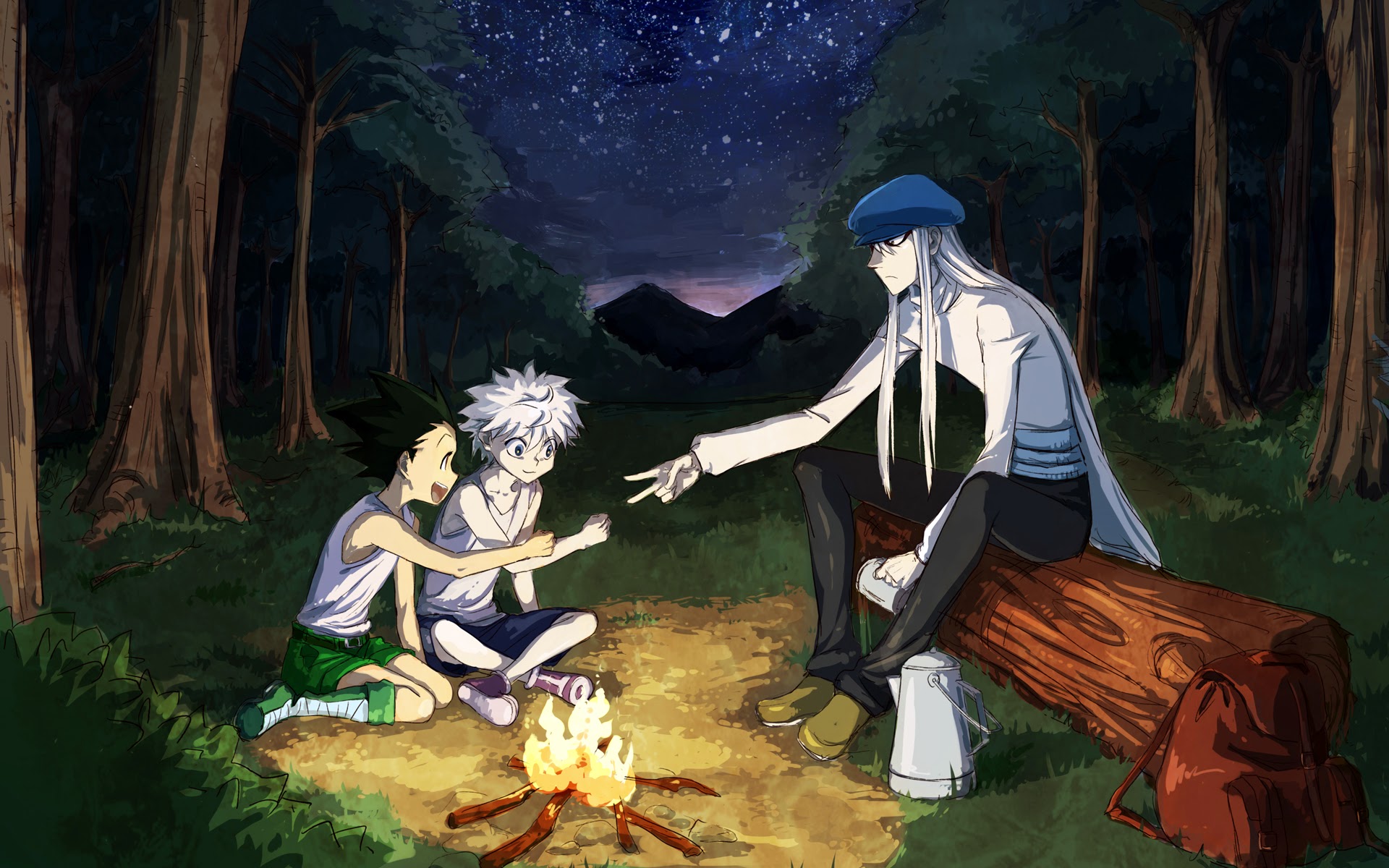 hunter x hunter wallpaper phone,fictional character,anime,cg artwork,scene,art