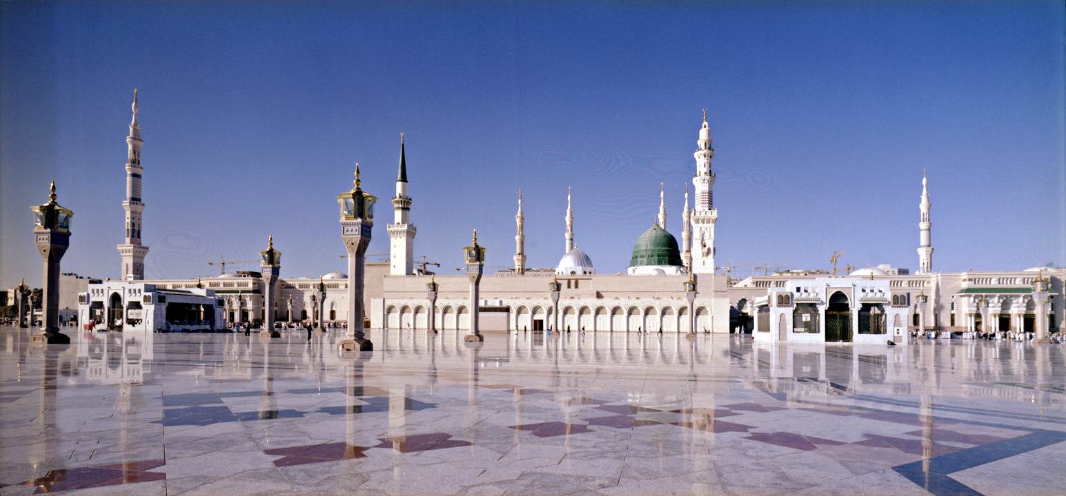madina pictures wallpaper,landmark,mosque,building,place of worship,reflection